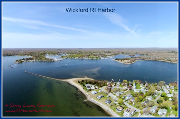 Shore Acres aerial shot over Wickford RI Harbor